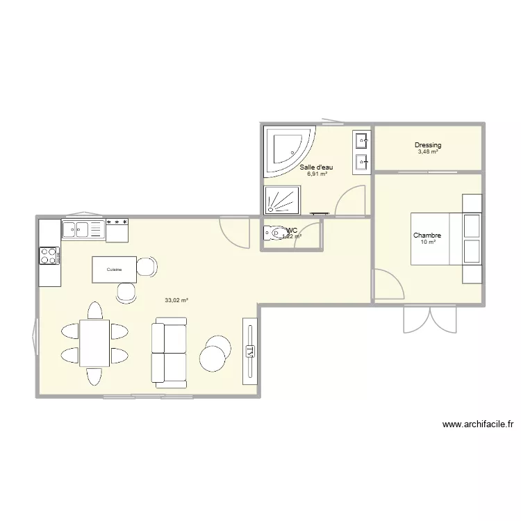 Plan 2. Plan de 5  et 55 m²