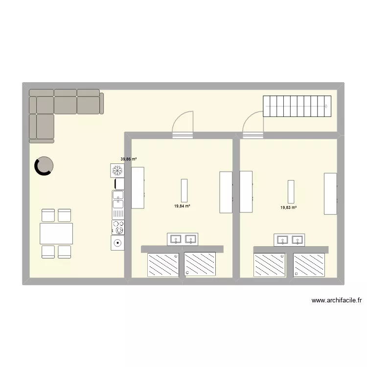 plan rians rdc s. Plan de 3 Pièces et 80 m² plan rians rdc s. Plan de 3 Pièces et 80 m²