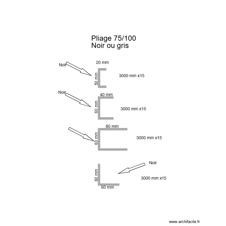 Pliage Cloison. Plan de 