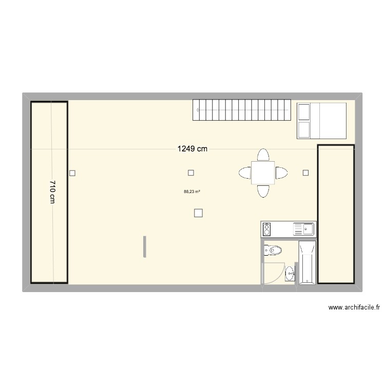 Cramans combles TRIS. Plan de 1 pièce et 88 m2