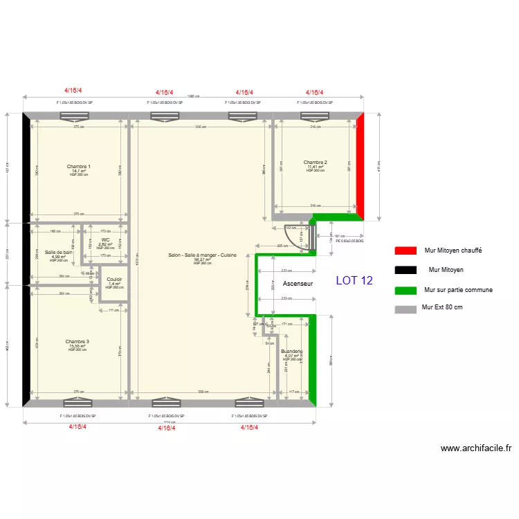 ML25009637 Appartement 2&egrave;me &eacute;tage gauche Lot 12. Plan de 