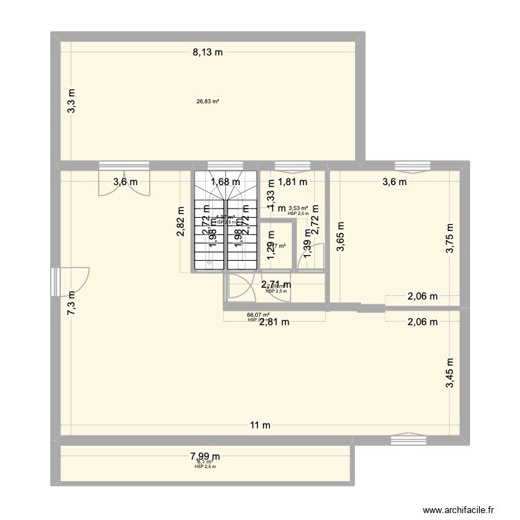 maison modif. Plan de 7 pièces et 112 m2