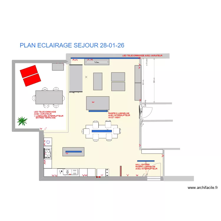 PLAN -  ECLAIRAGE SEJOUR 28-01-26 - 1-50. Plan de 1  et 54 m²
