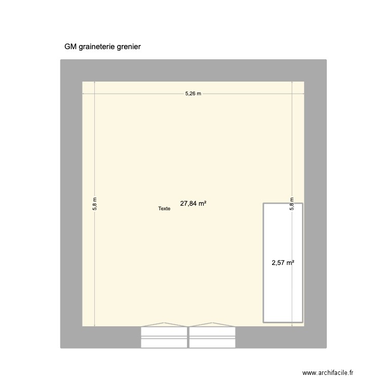 GM graineterie étage 12/01/26. Plan de 2 pièces et 33 m2
