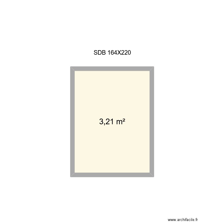 SDB 164X220 TANER. Plan de 1 pièce et 3 m2