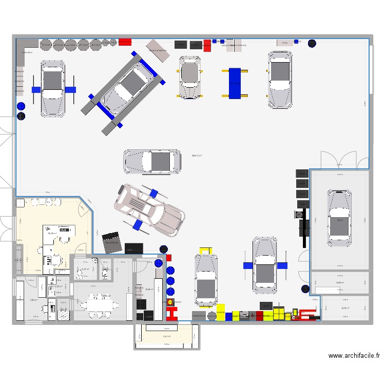 CARROSSERIE 1. Plan de 14 pièces et 498 m2