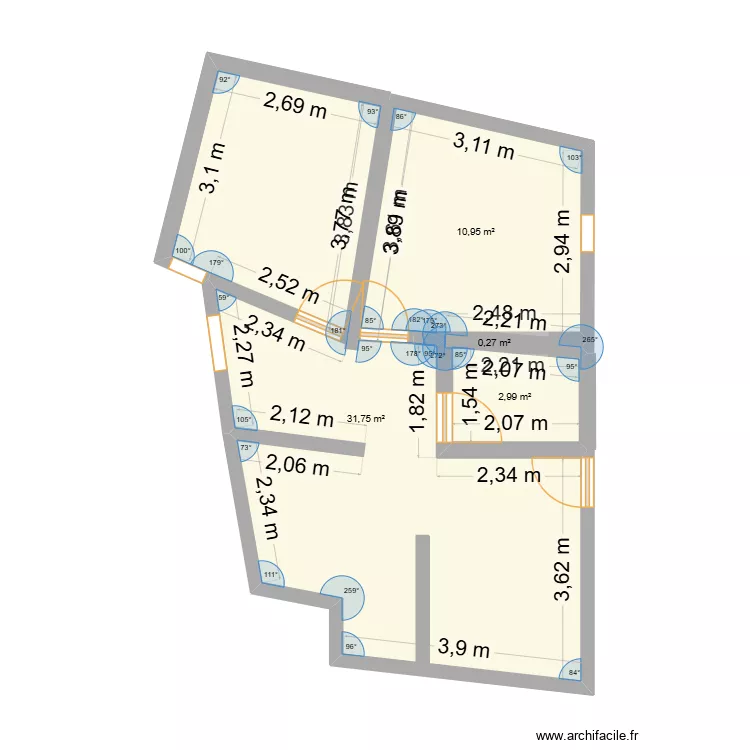 PLAN5. Plan de 4  et 46 m²