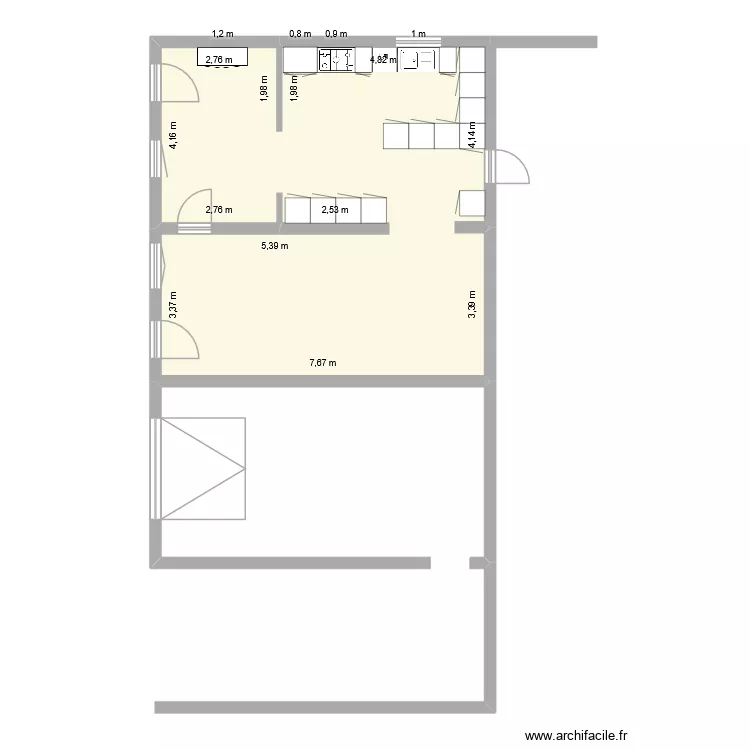 Projet maison. Plan de 1  et 58 m²
