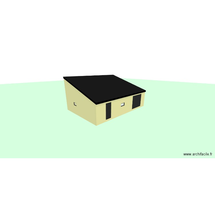 garage. Plan de 1 pièce et 63 m2