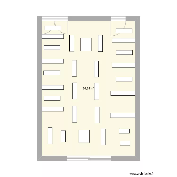 chaussea. Plan de 1  et 36 m²