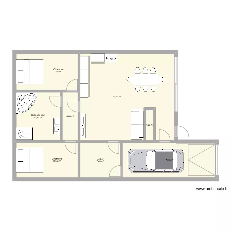 plan 3. Plan de 8  et 106 m²