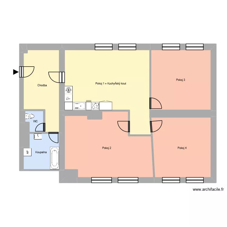Hlavn&iacute; tř&iacute;da 683, byt 30. Plan de 17  et 246 m²