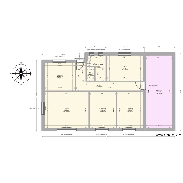 ML25002847  MARTY. Plan de 9 pièces et 102 m2