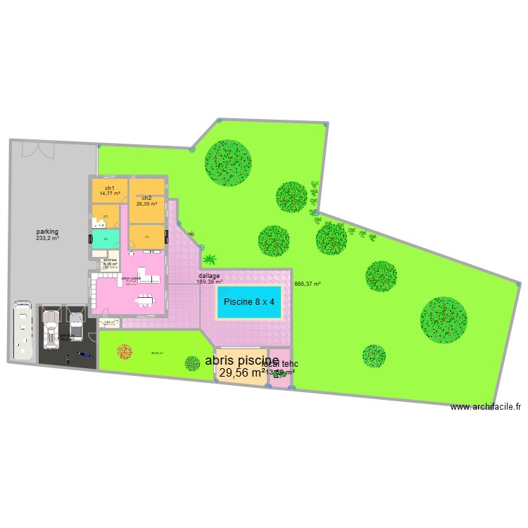maison saint didier 2. Plan de 14 pièces et 1610 m2