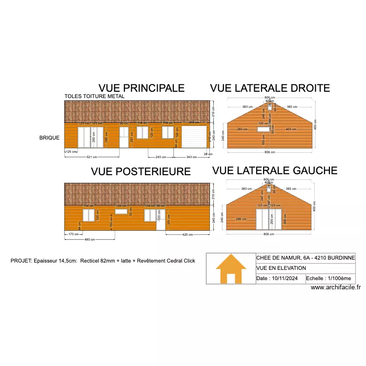 BURDINNE - VUE EN ELEVATION - V1.40. Plan de 