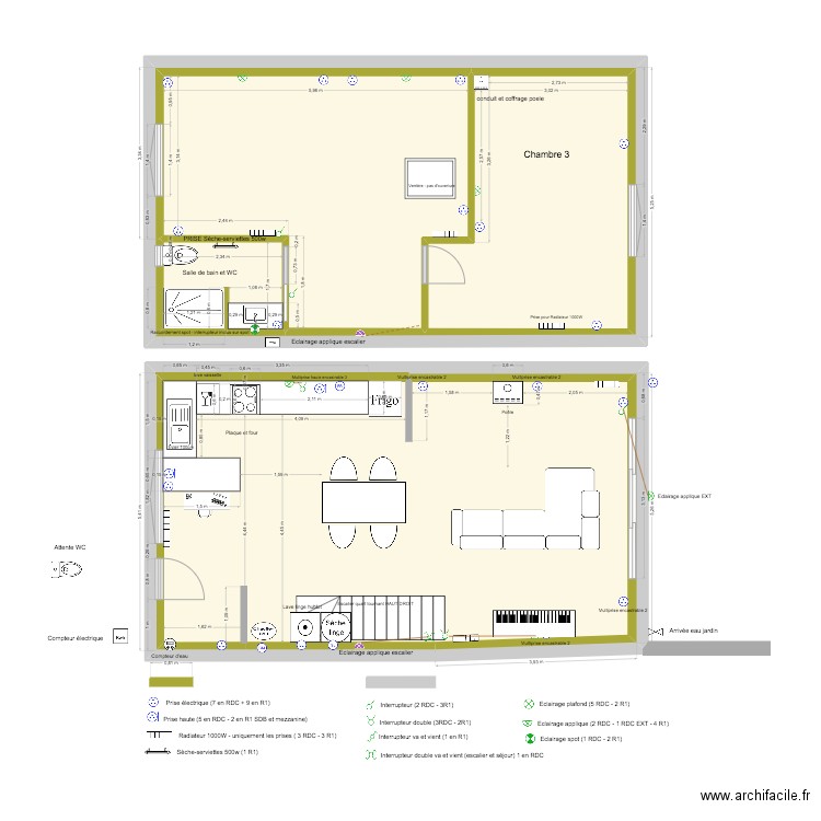 PLANS MAISON juillet 2025. Plan de 6 pièces et 190 m2