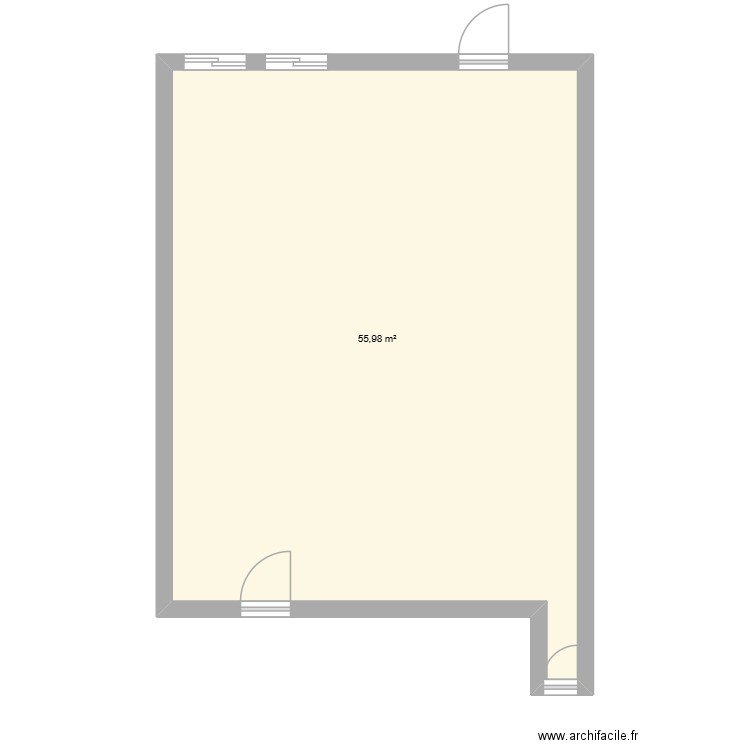sacha vs shems. Plan de 1 pièce et 56 m2