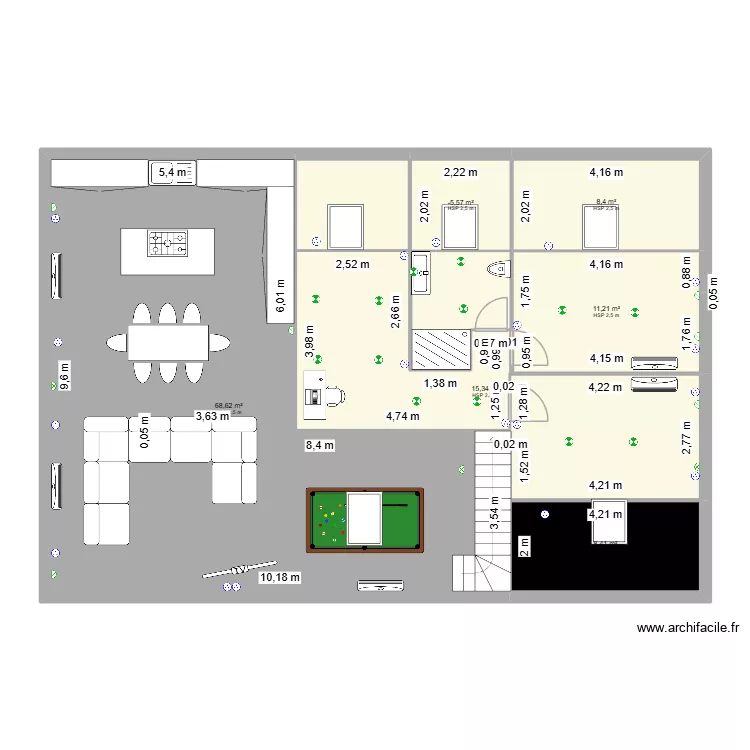 LOUP DE CHABANNE ETAGE VADILE 58 ELEC. Plan de 11 pièces et 263 m² LOUP DE CHABANNE ETAGE VADILE 58 ELEC. Plan de 11 pièces et 263 m²