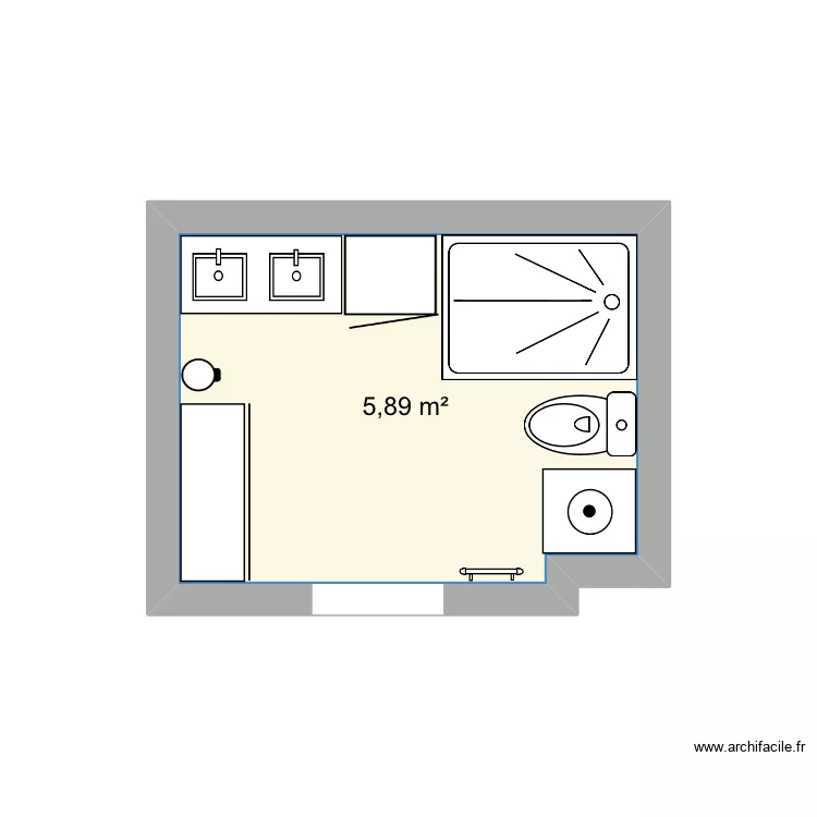 SALLE DE BAIN LUDO. Plan de 
