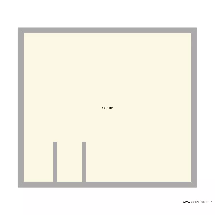 Maison 2027. Plan de 1  et 58 m²