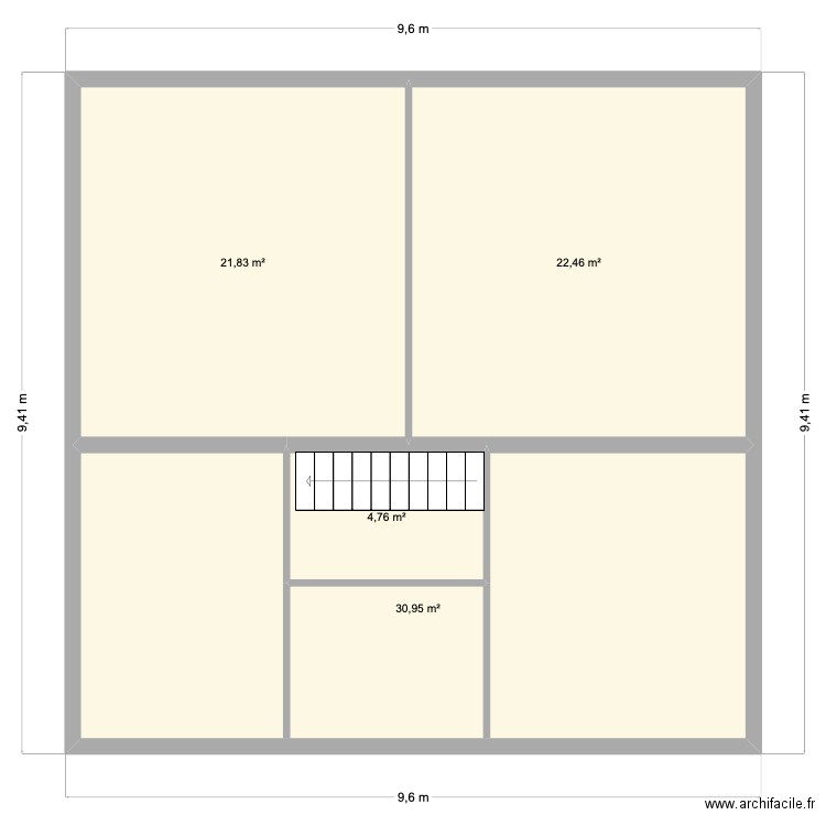 nouvelle. Plan de 4 pièces et 80 m2