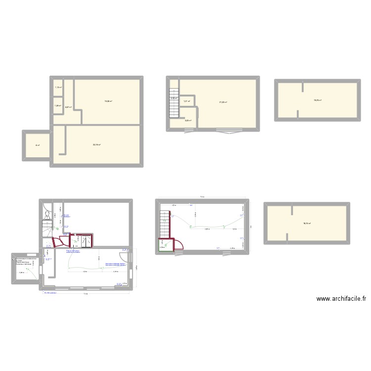 Condou2. Plan de 26 pièces et 196 m2