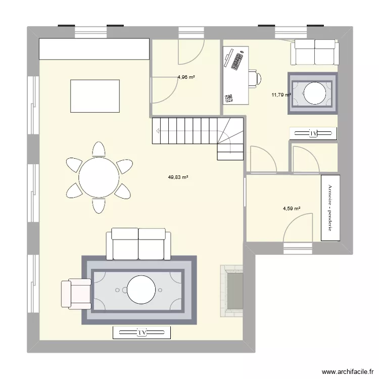 Plan 2. Plan de 4  et 100 m²