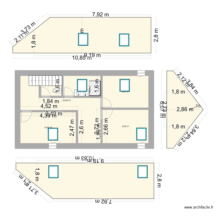 N 7 place cdg. Plan de 13 pièces et 156 m2