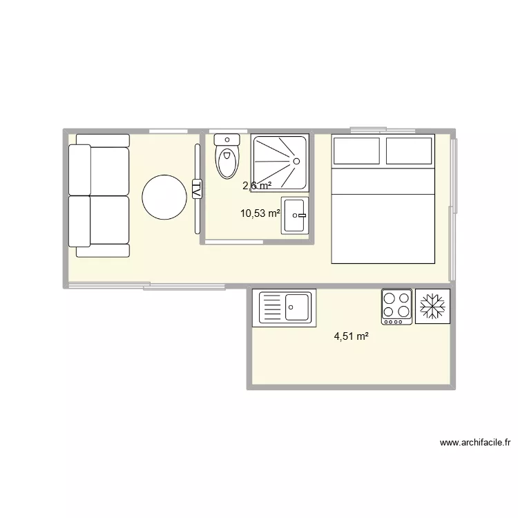 STUDIO Jeff. Plan de 3 et 18 m² STUDIO Jeff. Plan de 3 et 18 m²