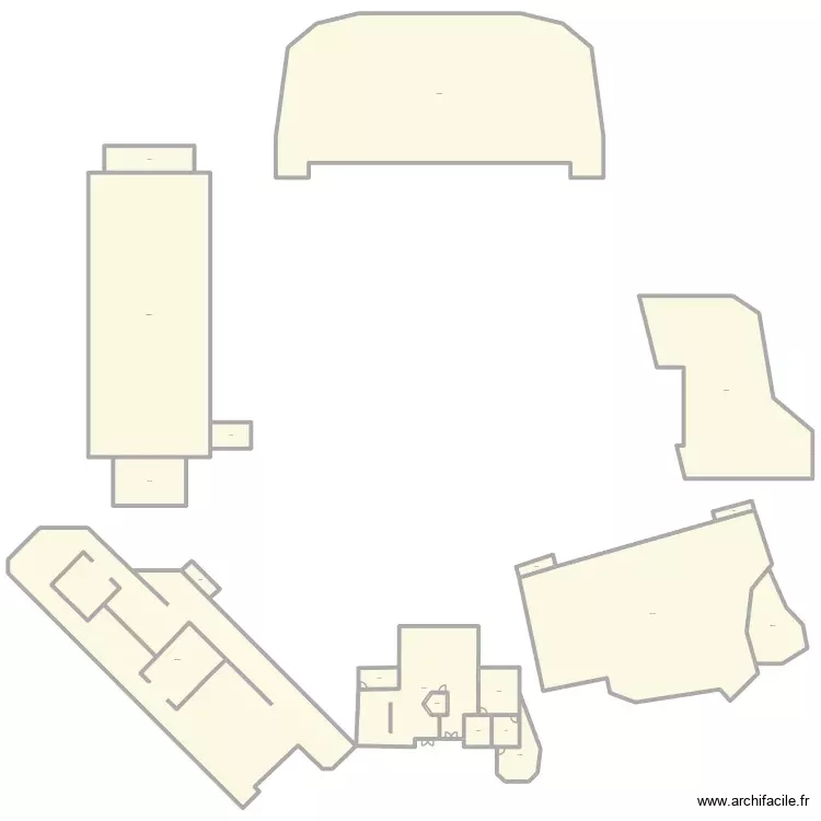 Mus&eacute;e esquisse 1. Plan de 19 Pièces et 2963 m²