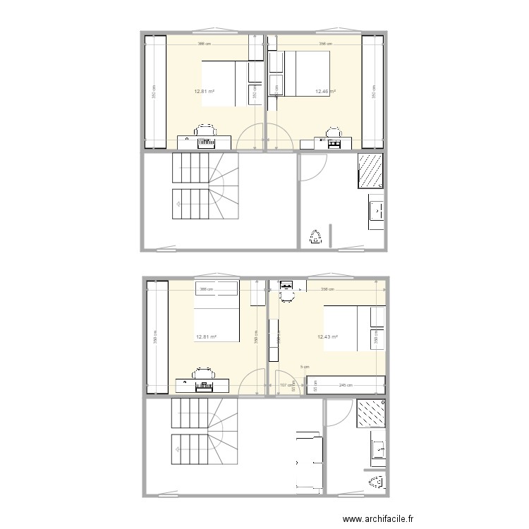 MA MAISON  étage 15/06/2025. Plan de 4 pièces et 51 m2