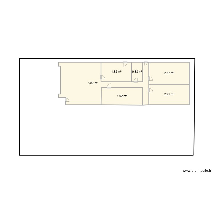 Duplex 44. Plan de 6 pièces et 15 m2