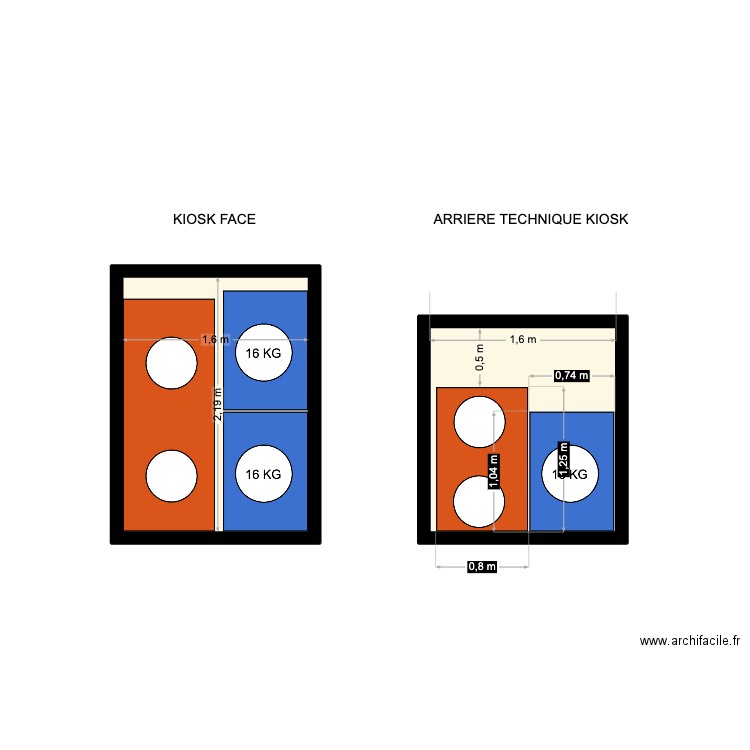 KIOSK CIBOURE 64. Plan de 2 pièces et 6 m2