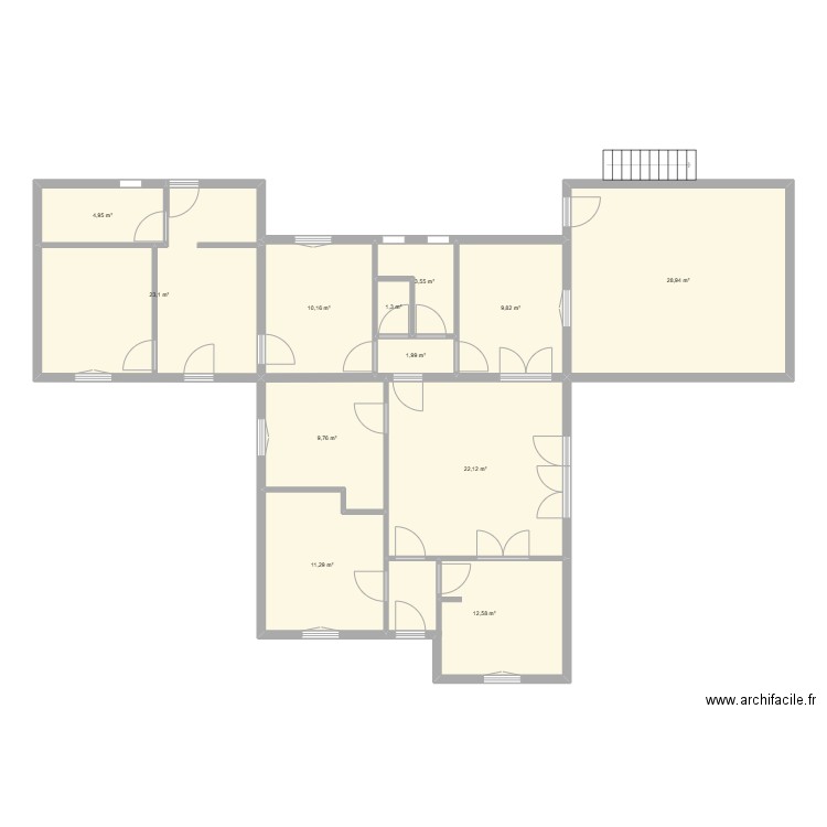 Arrayo plan 1. Plan de 12 pièces et 140 m2
