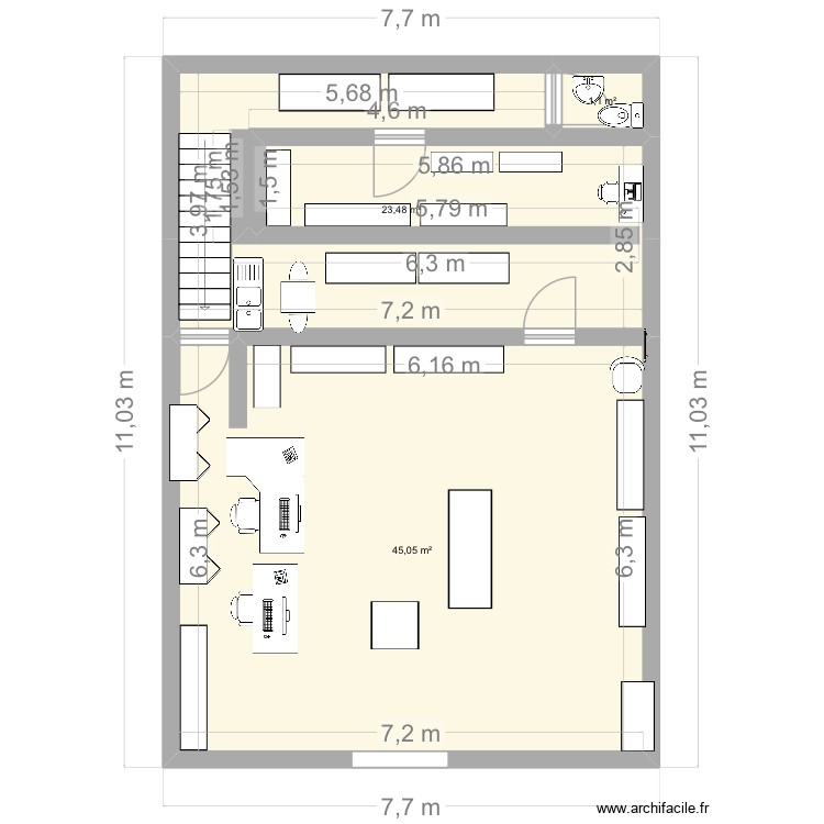 Gisors apr&egrave;s travaux esc. tournant milieu. Plan de 0 pièce et 0 m2