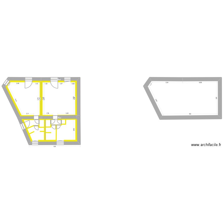 maison st maurice. Plan de 1 pièce et 35 m2