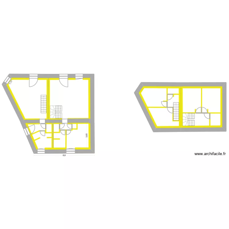 maison st maurice. Plan de 2  et 70 m²