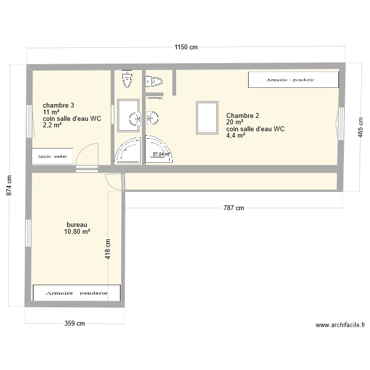 planette etage. Plan de 0 pièce et 0 m2