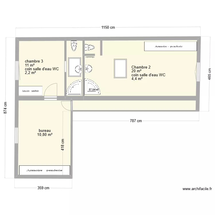 planette etage. Plan de 