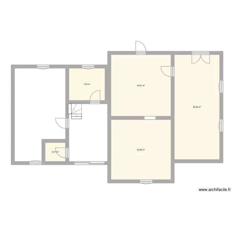 plan maison Brie. Plan de 5 pièces et 84 m²