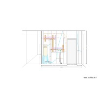 Aménagement mur séjour salle de douche / étagère