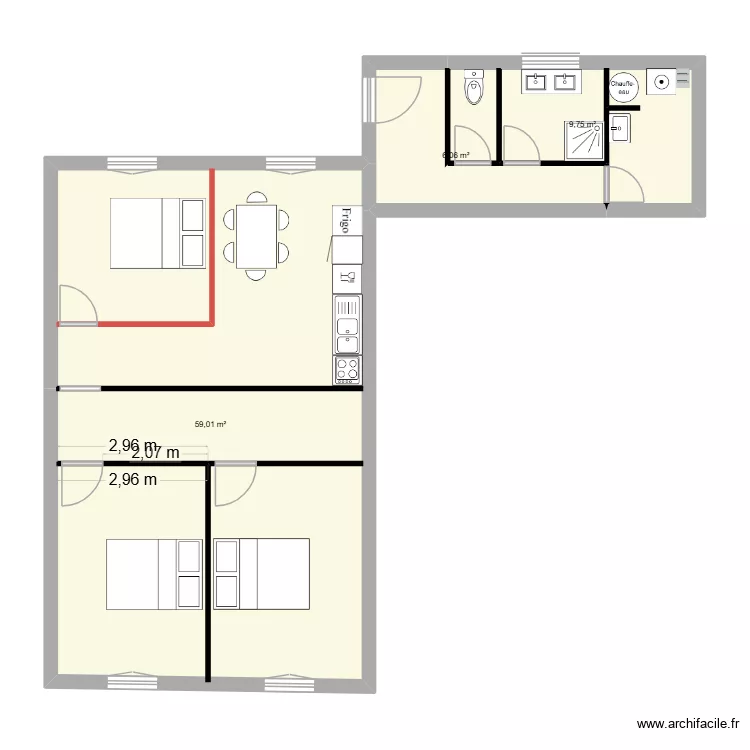 lgt 2 école. Plan de 3 et 75 m² lgt 2 école. Plan de 3 et 75 m²