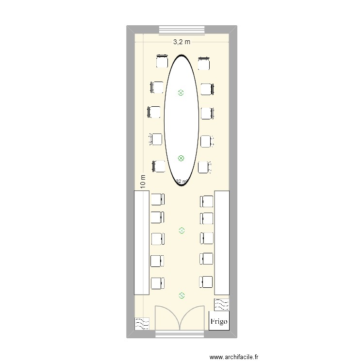 Salle à manger lycée Jean Jacques Henner. Plan de 1 pièce et 32 m2