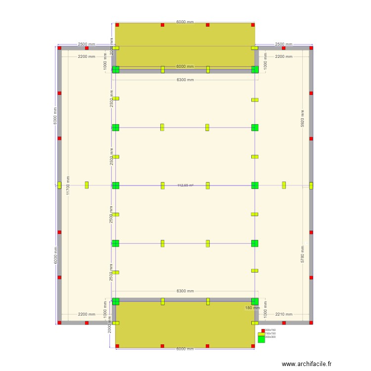 60 1 Островищи спортзал сваи. Plan de 3 pièces et 134 m2
