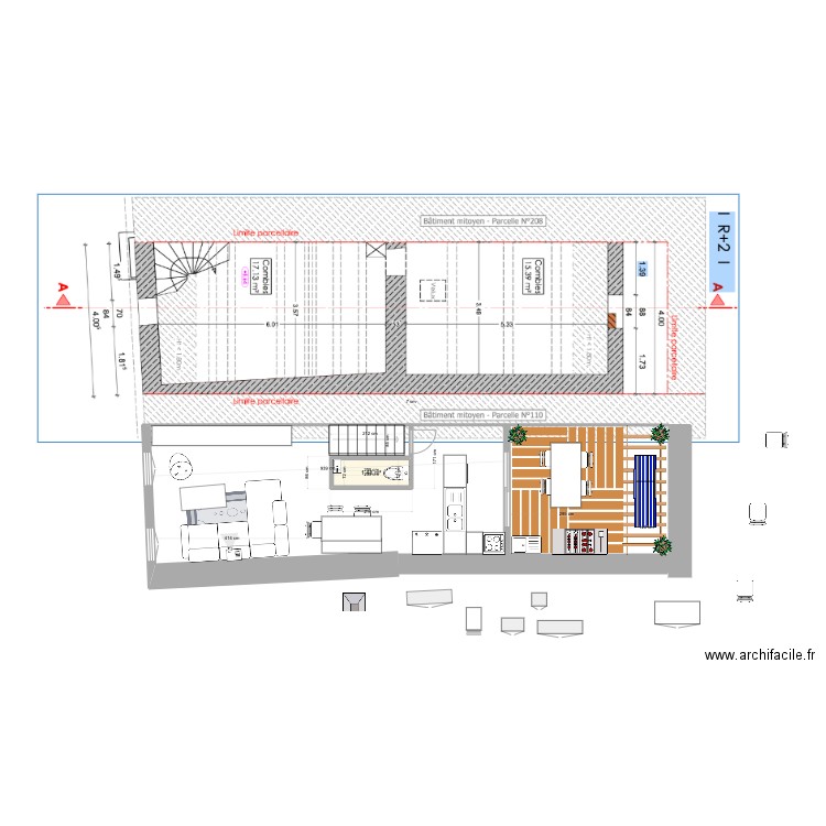 Leucate village 2eme Def 7. Plan de 1 pièce et 1 m2