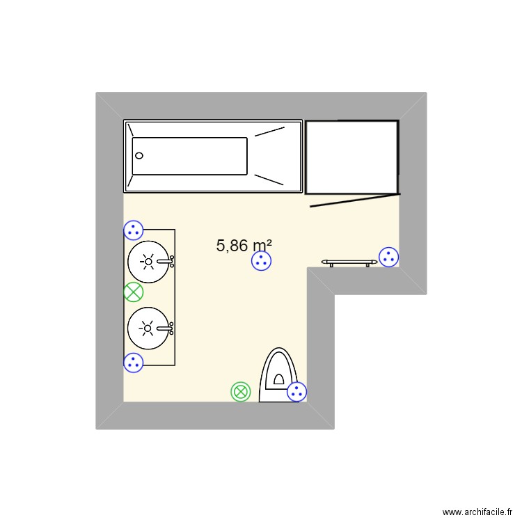 SDB1 Caro. Plan de 0 pièce et 0 m2