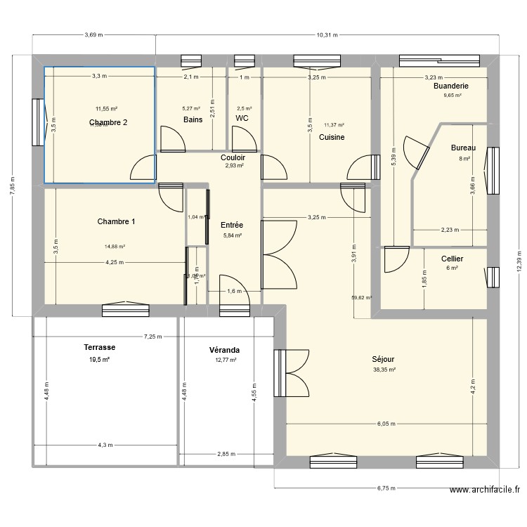 Maison Bernos. Plan de 0 pièce et 0 m2