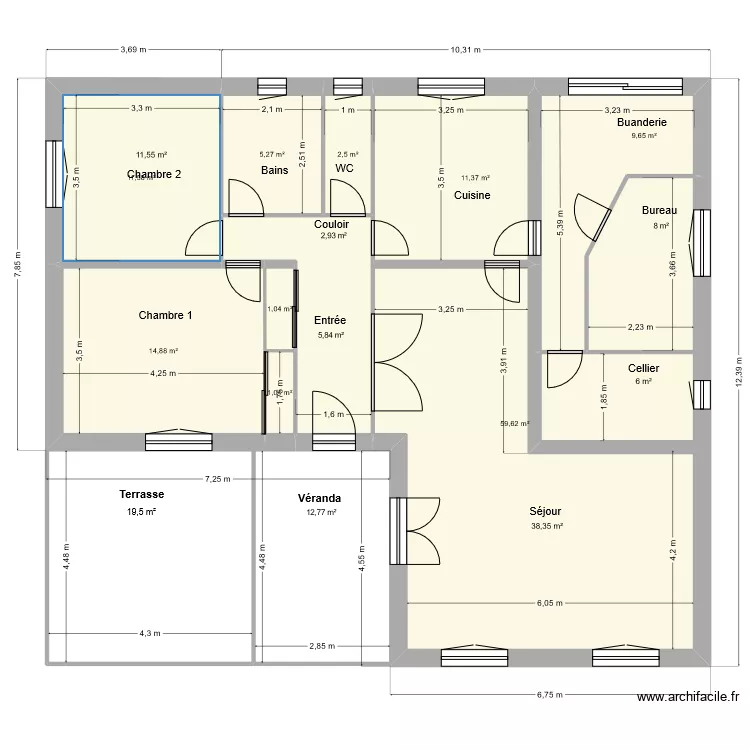 Maison Bernos. Plan de 