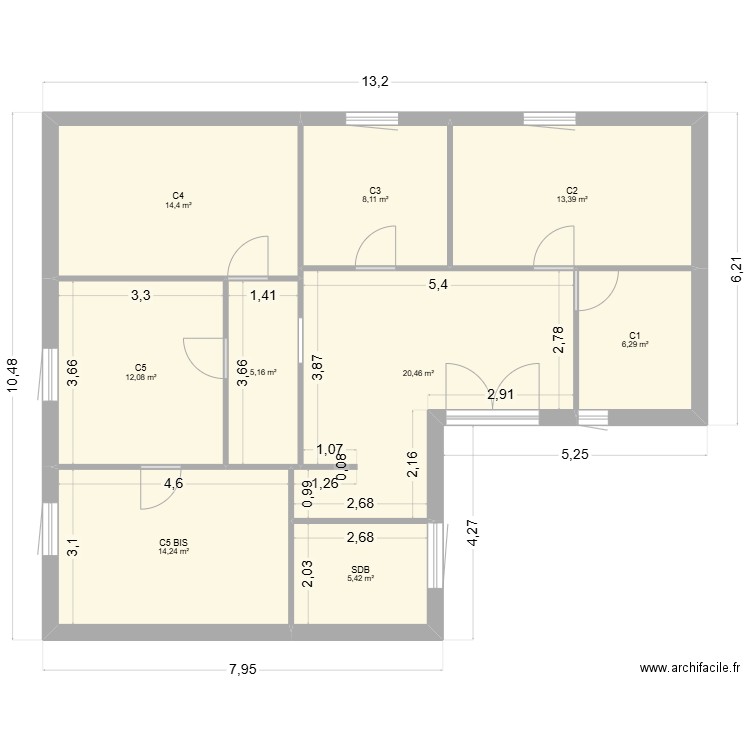 LISSAC HAUT. Plan de 9 pièces et 100 m2