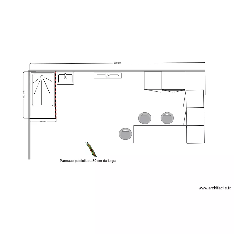 Salon habitat. Plan de 